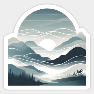 Misty Mountain Sunrise Sticker